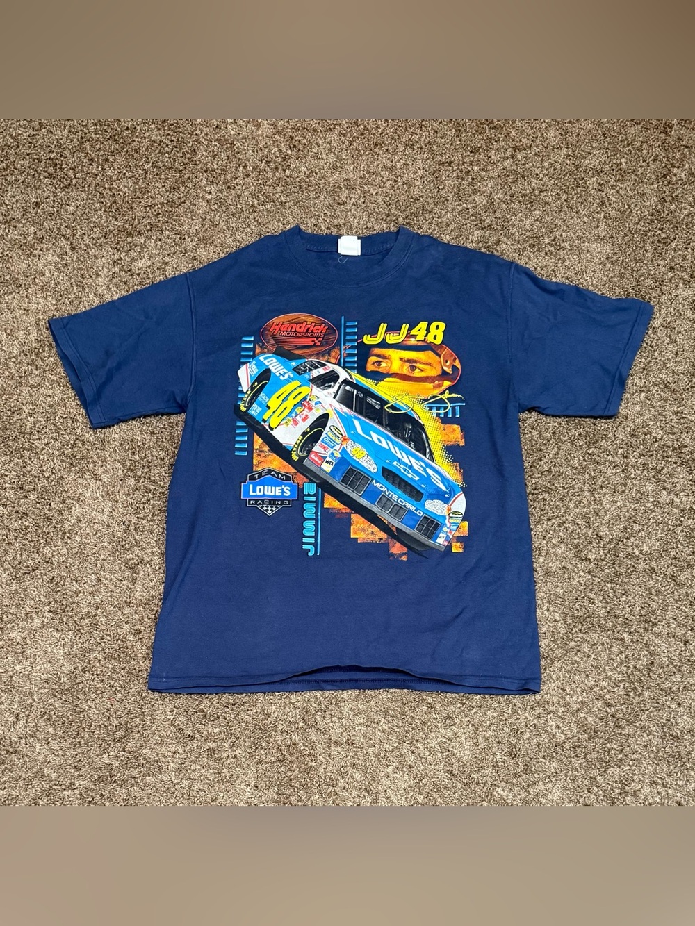 Chase Authentics Vintage Jimmie Johnson Lowe’s Textured NASCAR Shirt Size Large